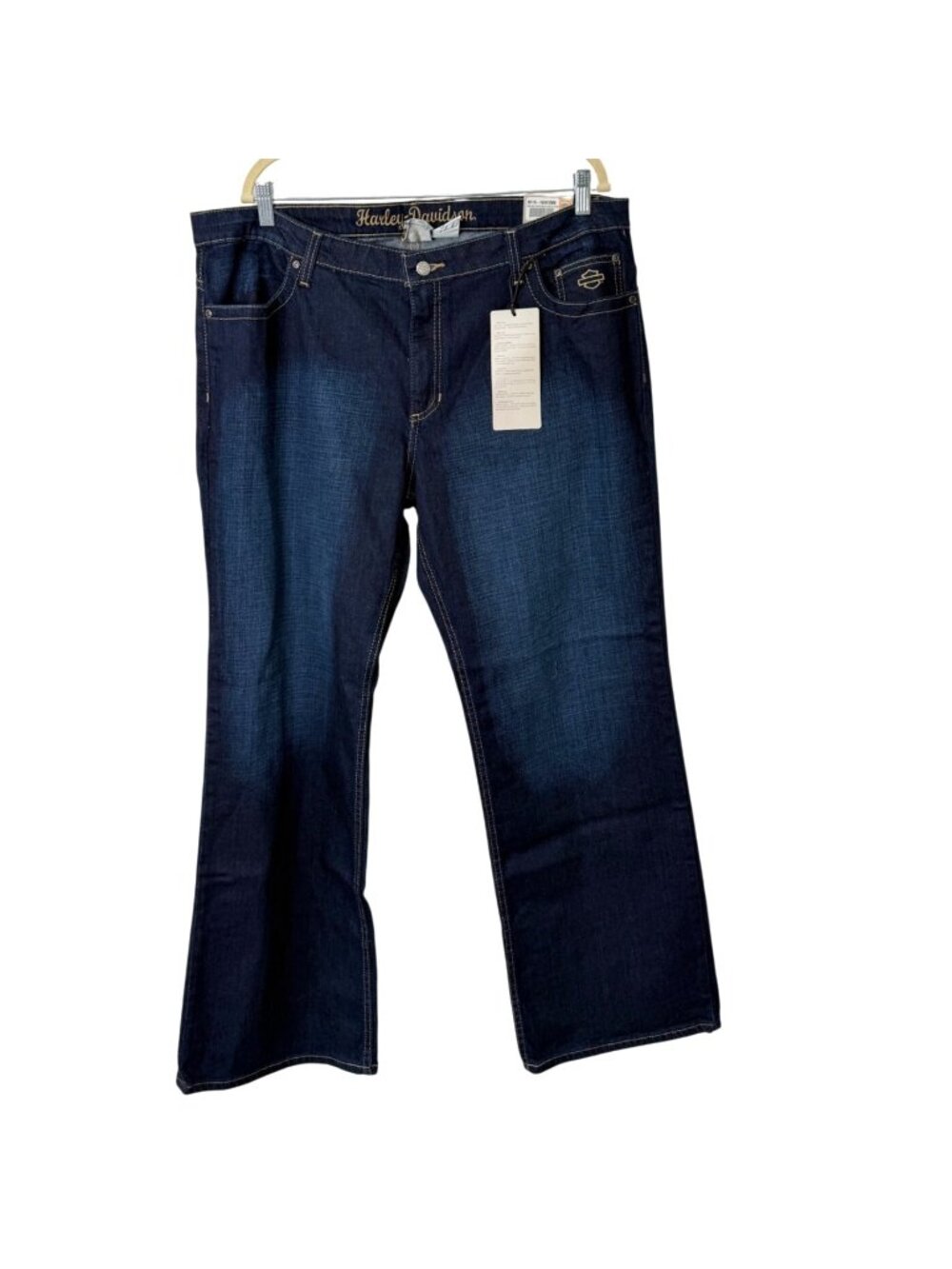 Harley-Davidson Womens Size 20W Jeans Mid-Rise Bootcut Dark Wash New With Tags - Picture 2 of 9